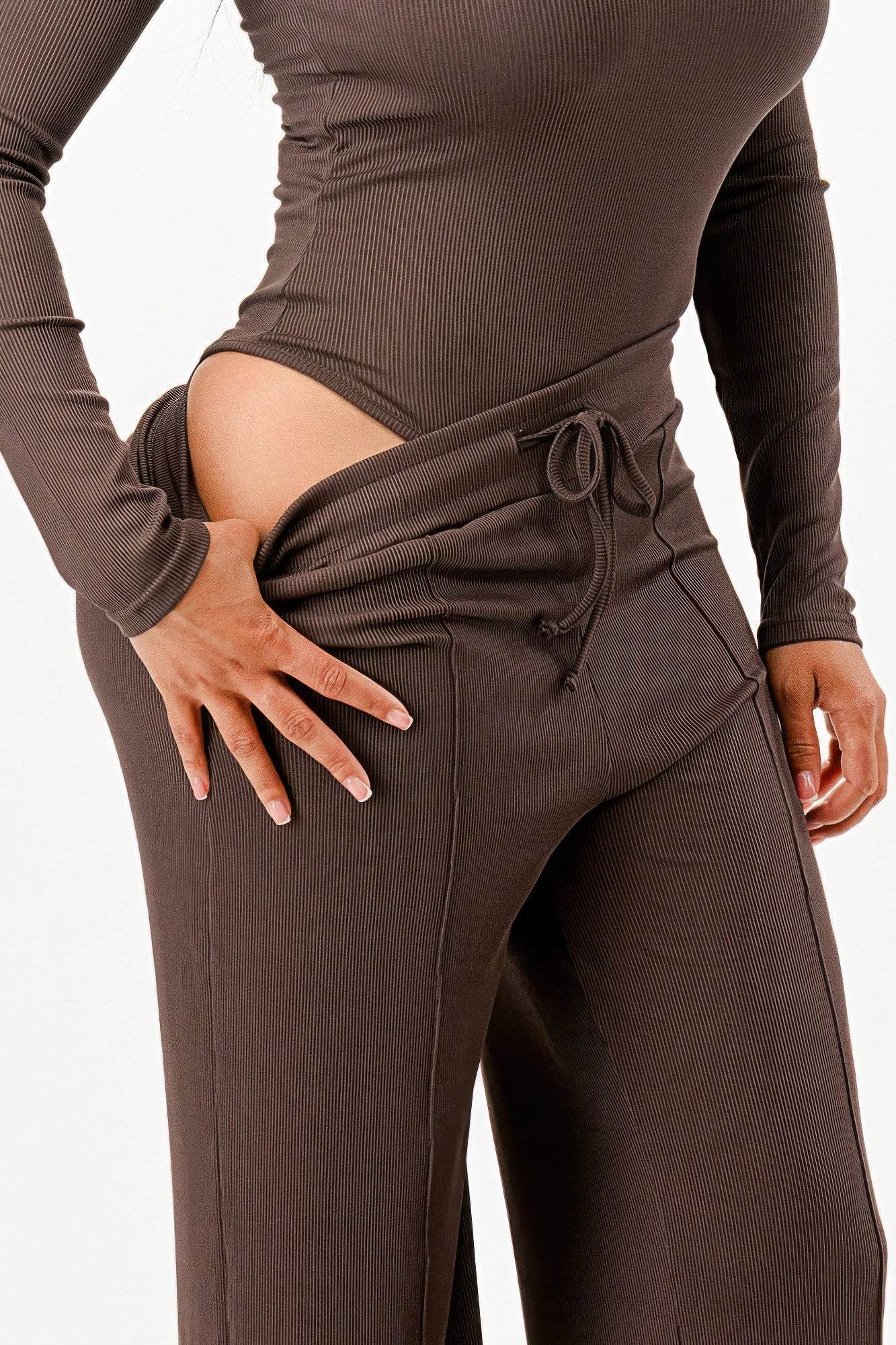 Long Sleeve Ribbed Bodysuit And Pants Set - Purcell's Clothing Company
