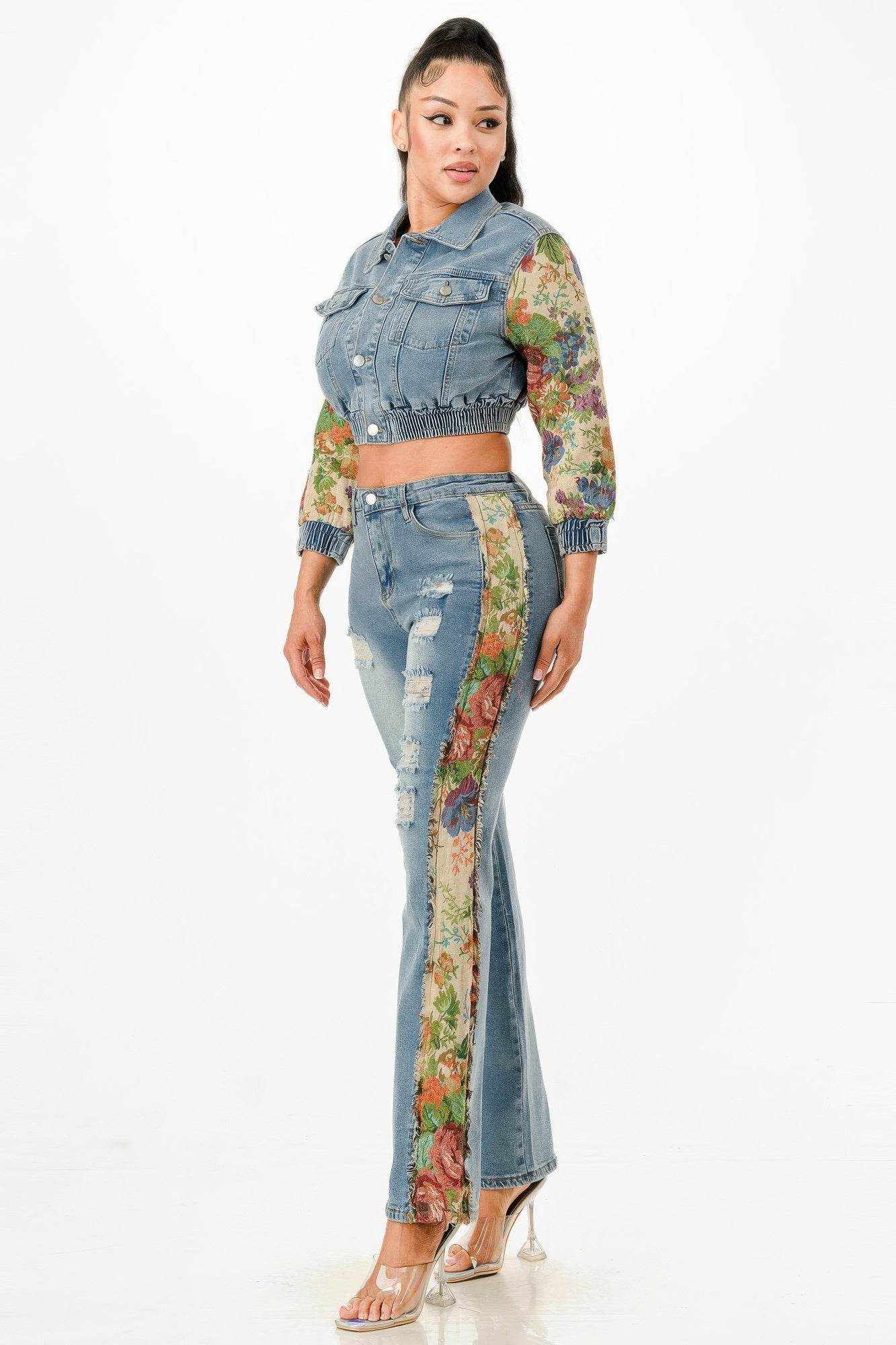 Tapestry Contrast Denim Set - Purcell's Clothing Company