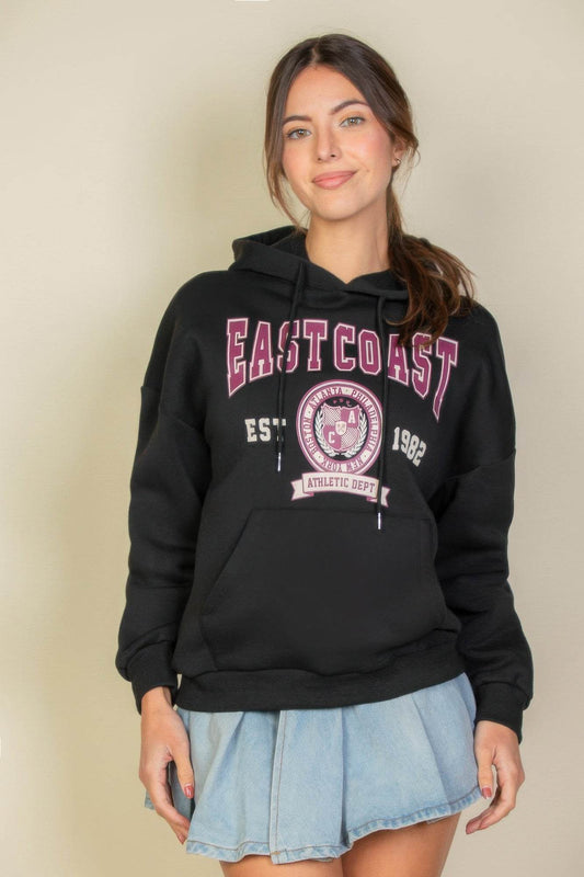 Graphic Kangaroo Pocket Drawstring Hoodie - Purcell's Clothing Company