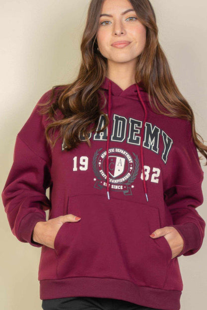 Graphic Kangaroo Pocket Drawstring Hoodie - Purcell's Clothing Company