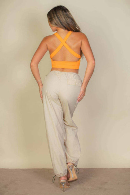 Ribbed Knit Plunge Neck Crop Top - Purcell's Clothing Company