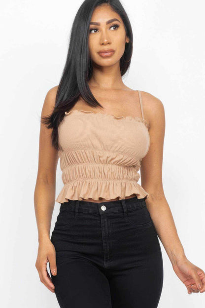 Tiered Shirred Body Crop Top - Purcell's Clothing Company