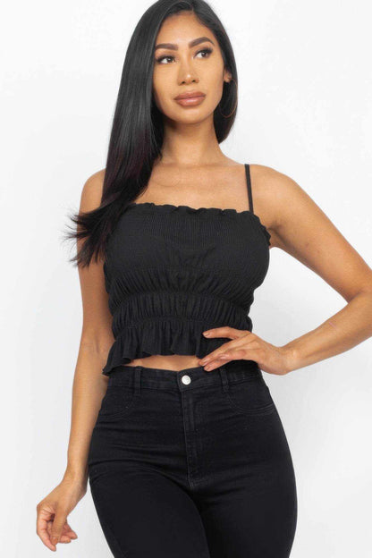 Tiered Shirred Body Crop Top - Purcell's Clothing Company