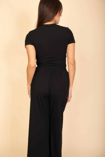 Relaxed Fit Top And Wide-leg Pants Set - Purcell's Clothing Company