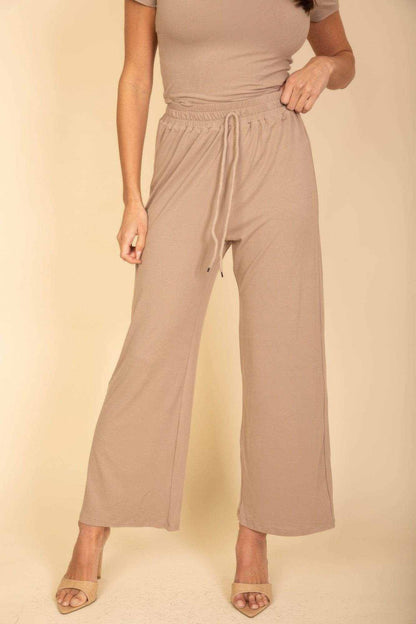 Relaxed Fit Top And Wide-leg Pants Set - Purcell's Clothing Company