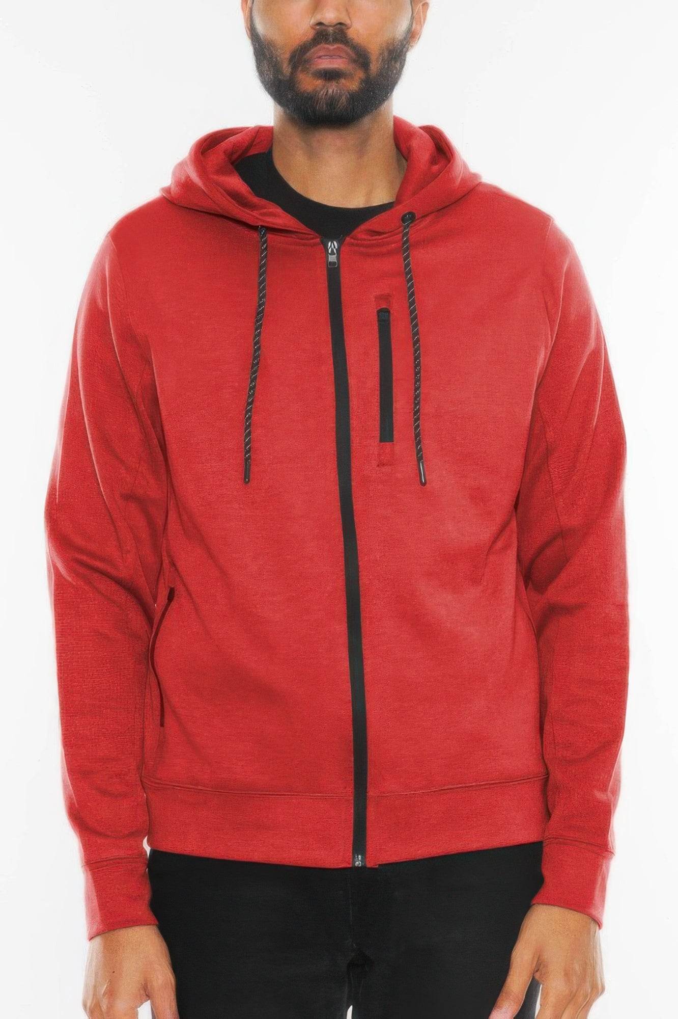Solid Heathered Zip Up Jacket - Purcell's Clothing Company