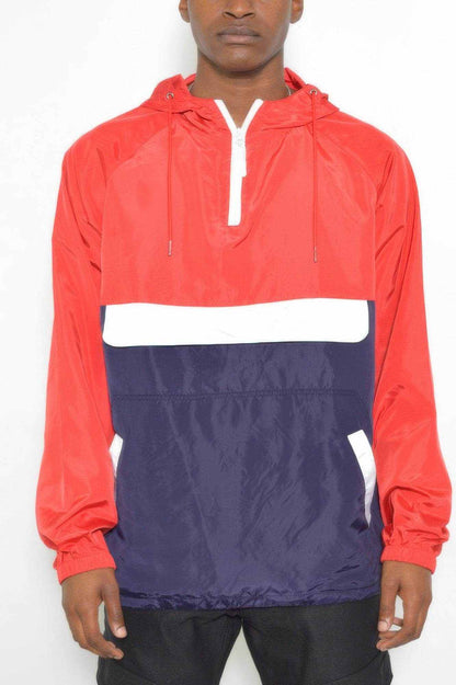 Color Block Anorak Jacket Pullover Windbreaker - Purcell's Clothing Company