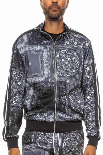 Mens Paisley Bandana Track Jacket - Purcell's Clothing Company