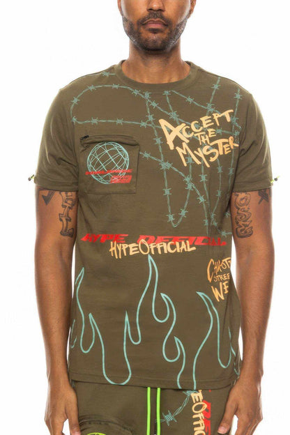 Graphic Print Hype Electric Tee - Purcell's Clothing Company