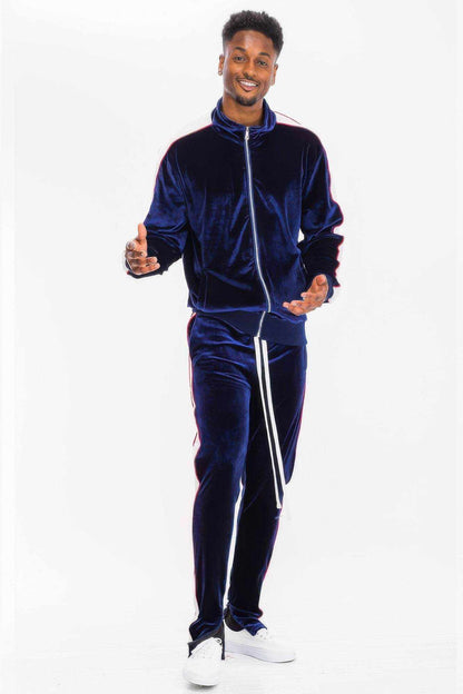Mens Velour Track Jacket And Track Pant Set - Purcell's Clothing Company