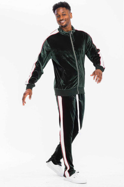 Mens Velour Track Jacket And Track Pant Set - Purcell's Clothing Company