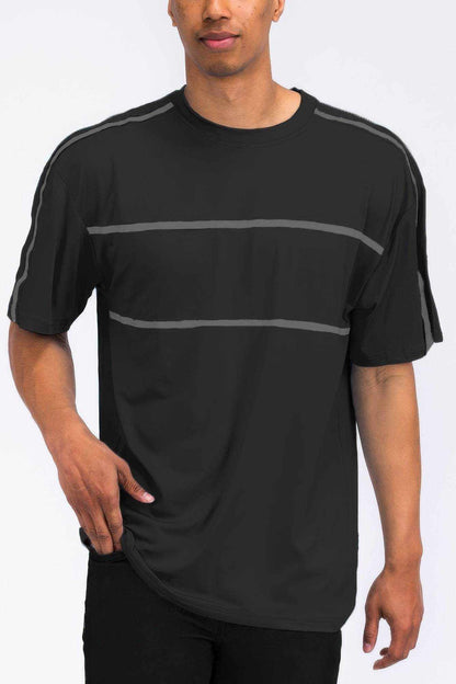 Round Neck Tape Stripe Tshirt - Purcell's Clothing Company