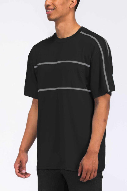 Round Neck Tape Stripe Tshirt - Purcell's Clothing Company