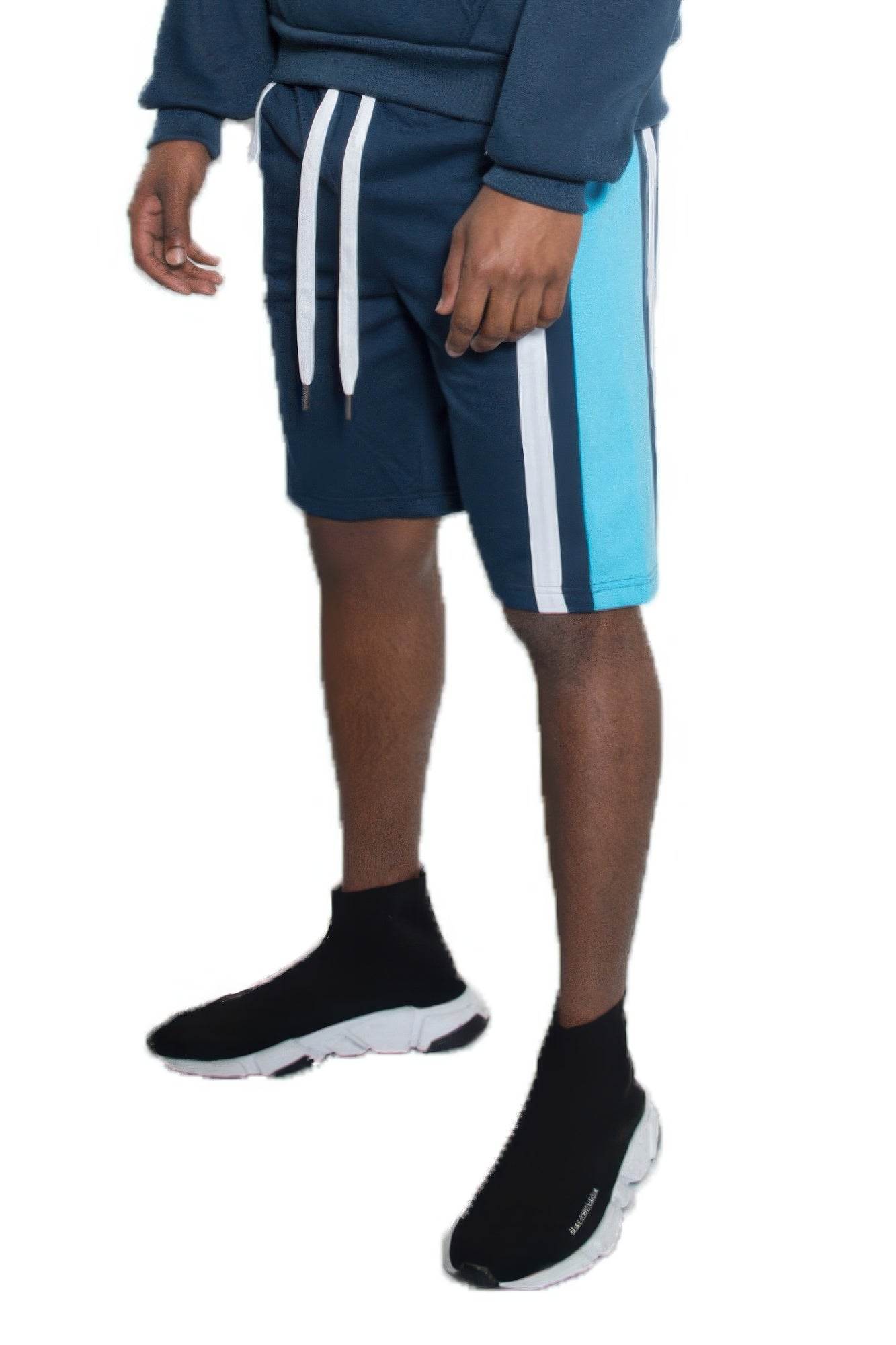 Mens Color Block Stripe Sweat Shorts - Purcell's Clothing Company