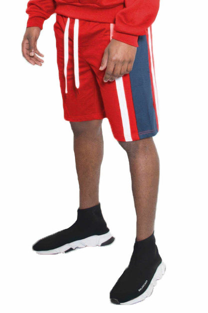 Mens Color Block Stripe Sweat Shorts - Purcell's Clothing Company