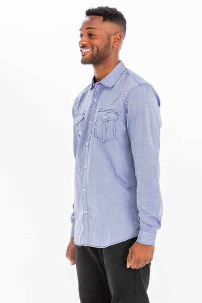 Casual Long Sleeve Two Pocket Shirt - Purcell's Clothing Company