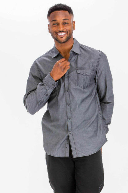 Casual Long Sleeve Two Pocket Shirt - Purcell's Clothing Company