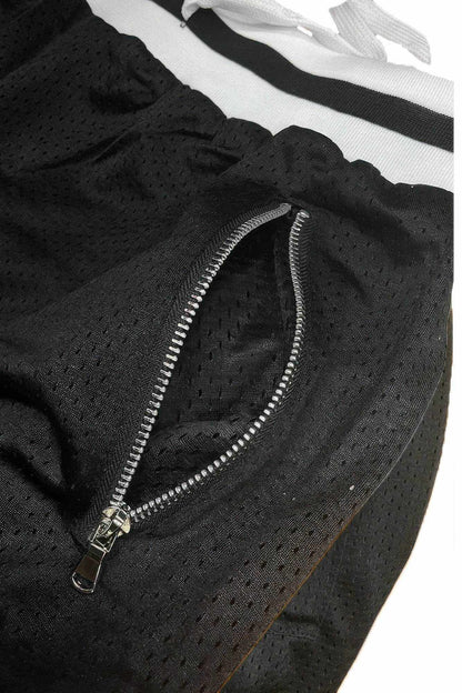 Striped Band Solid Basketball Shorts - Purcell's Clothing Company