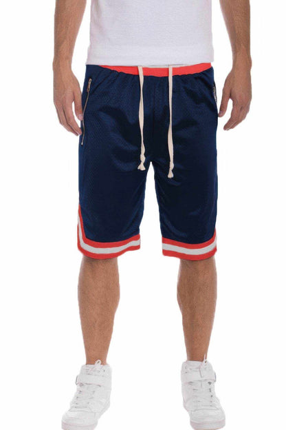 Striped Band Solid Basketball Shorts - Purcell's Clothing Company