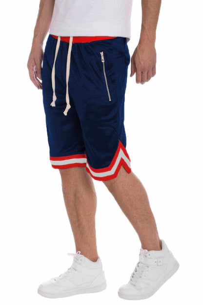 Striped Band Solid Basketball Shorts - Purcell's Clothing Company