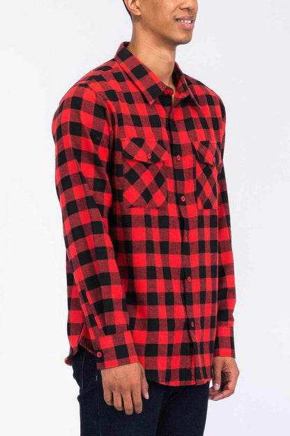 Regular Fit Checker Plaid Flannel Long Sleeve - Purcell's Clothing Company