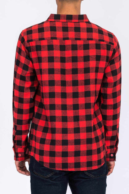 Regular Fit Checker Plaid Flannel Long Sleeve - Purcell's Clothing Company