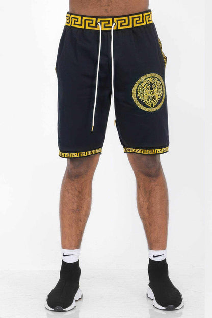 Mens Black And Gold Detail Shorts - Purcell's Clothing Company