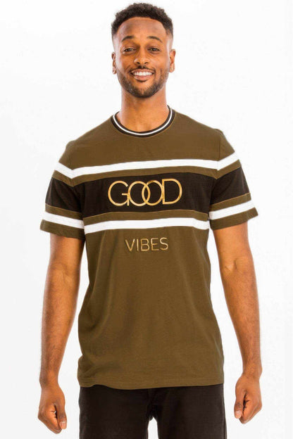 Good Vibes 3d Design Print Gold Foil - Purcell's Clothing Company