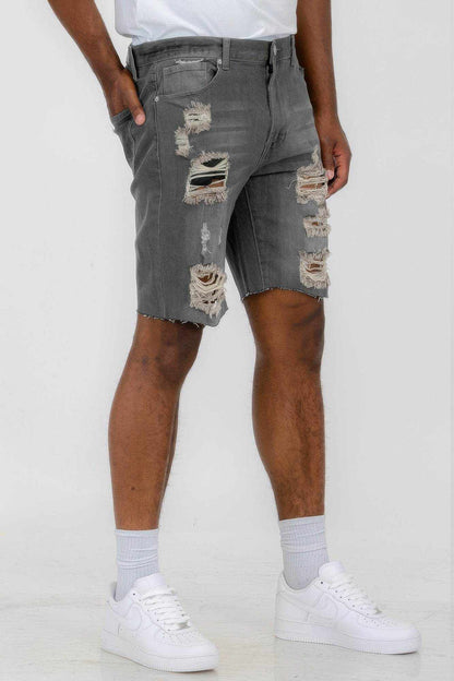 Distressed Stretch Denim Shorts - Purcell's Clothing Company