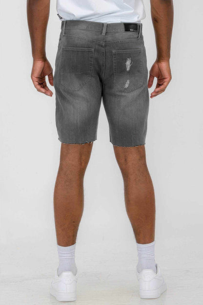 Distressed Stretch Denim Shorts - Purcell's Clothing Company