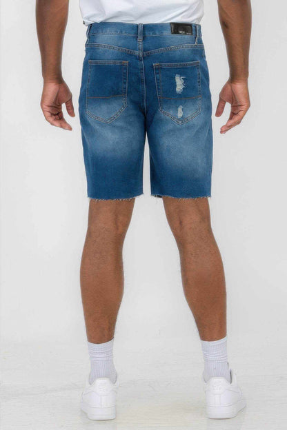 Distressed Stretch Denim Shorts - Purcell's Clothing Company