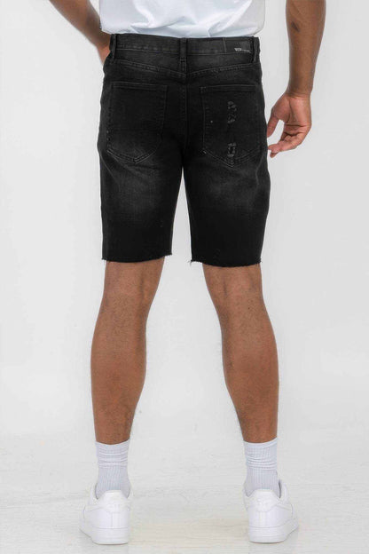 Distressed Stretch Denim Shorts - Purcell's Clothing Company