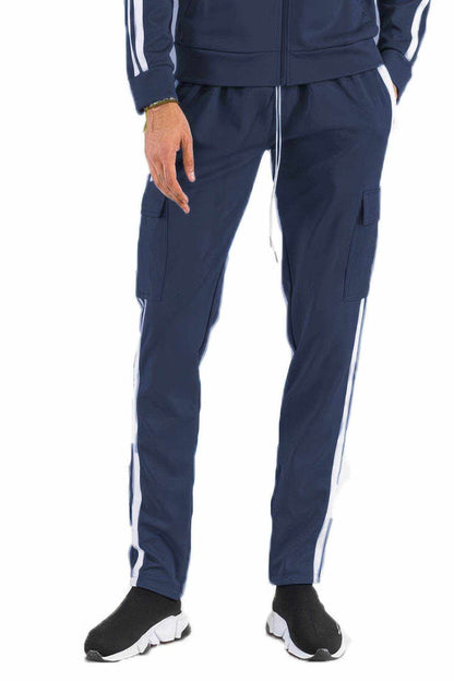 Two Stripe Cargo Pouch Track Pants - Purcell's Clothing Company
