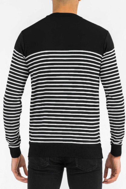 Round Neck Striped Sweater - Purcell's Clothing Company