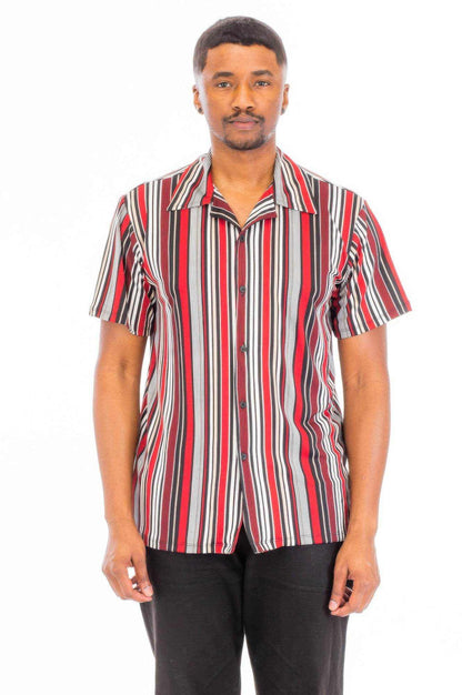 Vertical Print Button Down Shirt - Purcell's Clothing Company