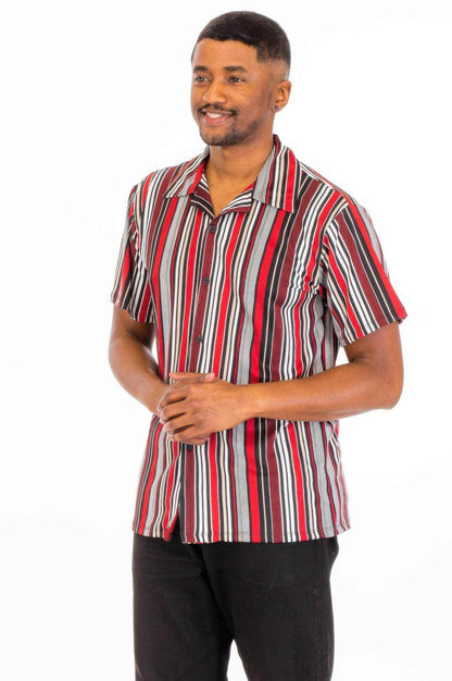 Vertical Print Button Down Shirt - Purcell's Clothing Company