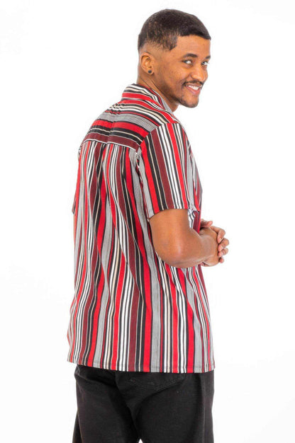 Vertical Print Button Down Shirt - Purcell's Clothing Company