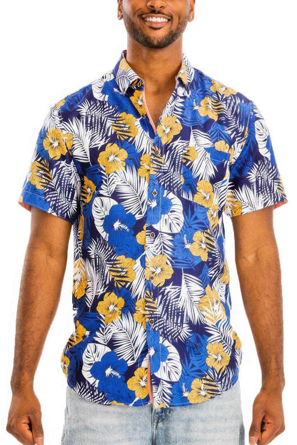 Hawaiian Print Button Down Shirt - Purcell's Clothing Company
