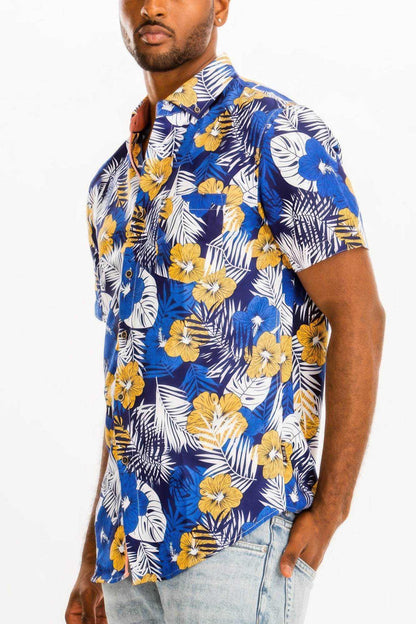 Hawaiian Print Button Down Shirt - Purcell's Clothing Company