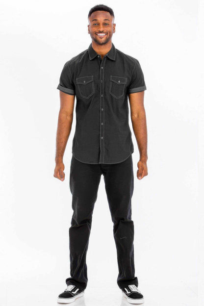 Outline Stitch Short Sleeve Shirt - Purcell's Clothing Company