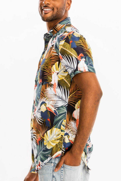 Hawaiian Print Button Down Shirt - Purcell's Clothing Company