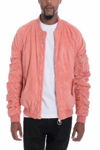 Mirosuede Scrunched Bomber Jacket - Purcell's Clothing Company