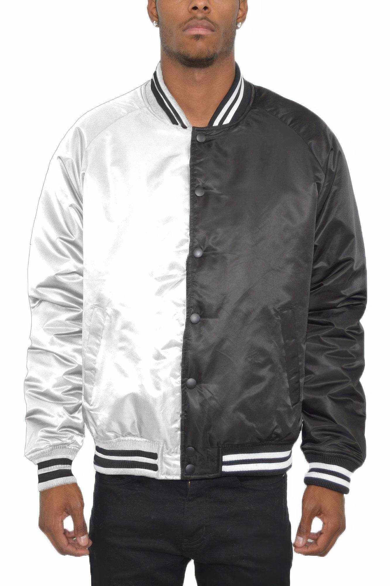 Color Block Two Tone Varsity Jacket - Purcell's Clothing Company