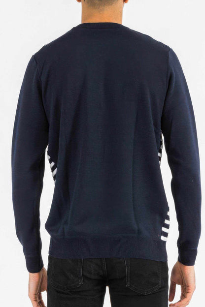 Knitted Round Neck Striped Sweater - Purcell's Clothing Company