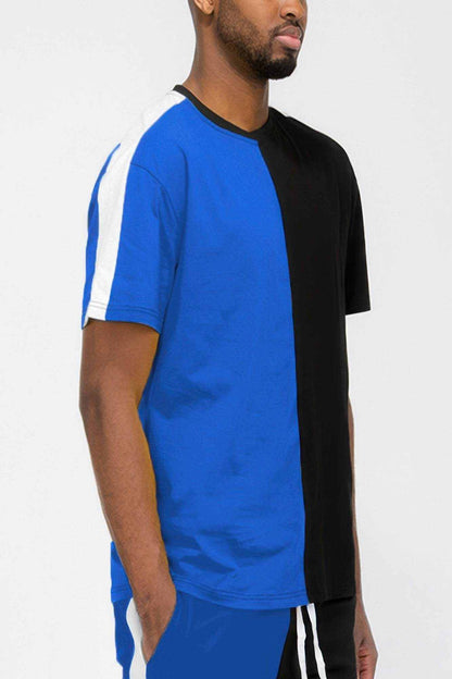 Two Tone Color Block Short Sleeve T-Shirt - Purcell's Clothing Company