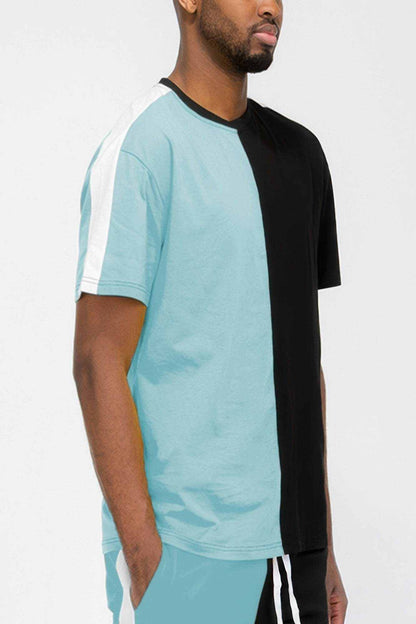 Two Tone Color Block Short Sleeve T-Shirt - Purcell's Clothing Company