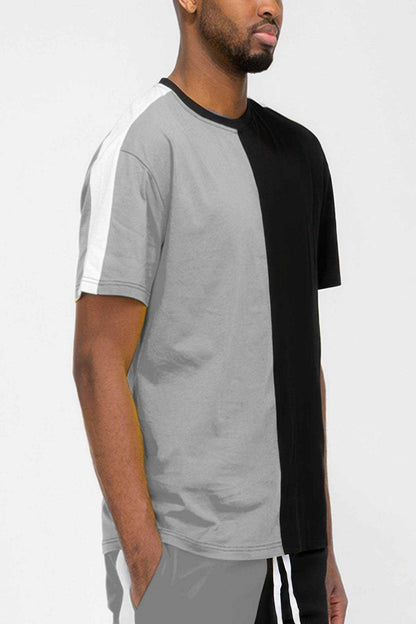 Two Tone Color Block Short Sleeve T-Shirt - Purcell's Clothing Company