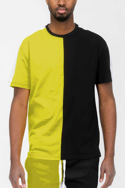 Two Tone Color Block Short Sleeve T-Shirt - Purcell's Clothing Company