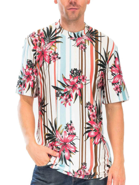Striped Floral T-shirt - Purcell's Clothing Company