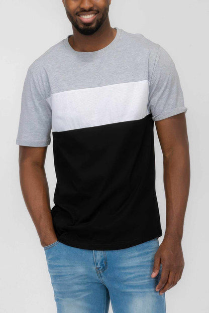 Color Block Short Sleeve T-Shirt - Purcell's Clothing Company